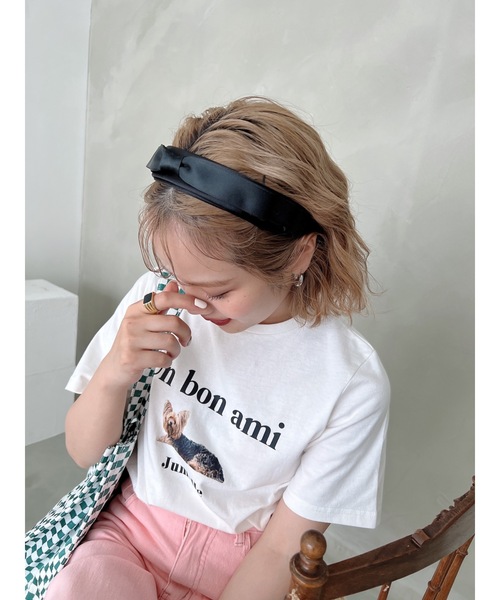 JUMELLE(ジュメロ)の「サテンリボンヘッドバンド(カチューシャ・レディース・ブラック・FREE)」の8枚目の写真