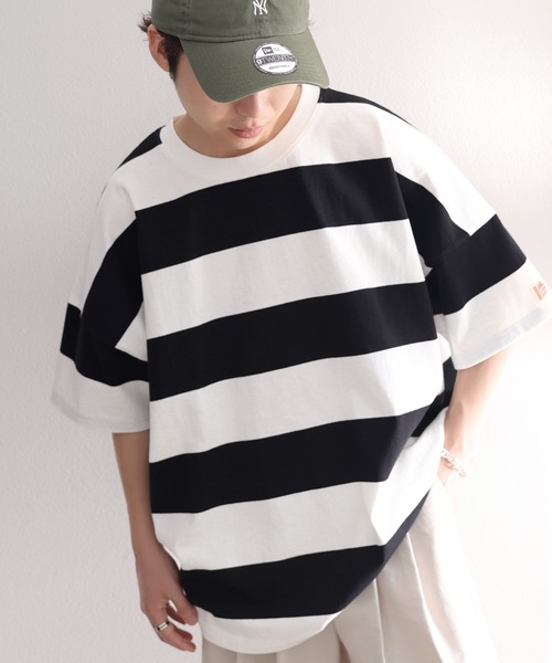 Java(ジャバ)の「《JaVa ジャバコラボ》綿100%、ワイドボーダーbigシルエットトップス(Tシャツ/カットソー・メンズ・ブラック/ブラウン/グリーン系その他/グレイッシュベージュ・MEDIUM/LARGE/X-LARGE)」の20枚目の写真