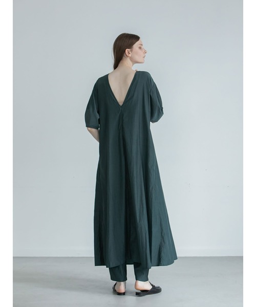 enchainement（アンシェヌマン）の「Cupra Typewriter Dress（シャツワンピース・レディース・ダークブラウン/オフホワイト/グリーン・フリー）」の3枚目の写真