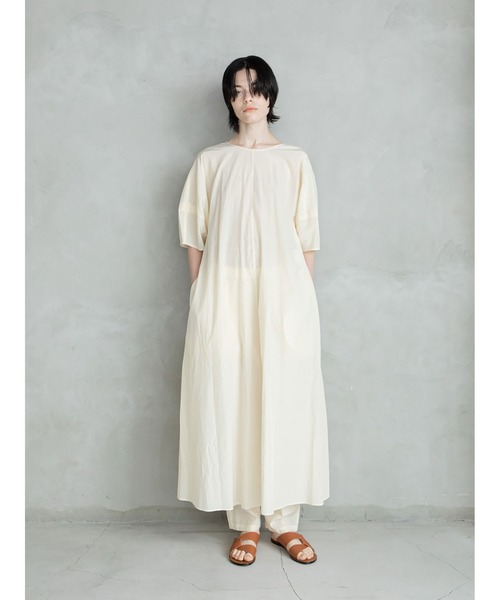 enchainement（アンシェヌマン）の「Cupra Typewriter Dress（シャツワンピース・レディース・ダークブラウン/オフホワイト/グリーン・フリー）」の15枚目の写真