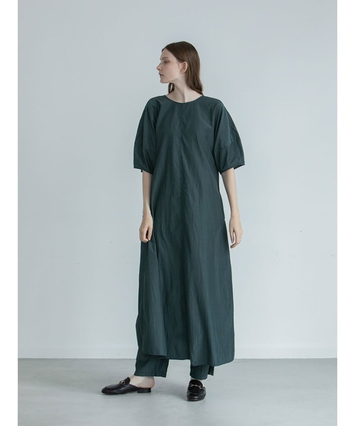 enchainement（アンシェヌマン）の「Cupra Typewriter Dress（シャツワンピース・レディース・ダークブラウン/オフホワイト/グリーン・フリー）」の21枚目の写真