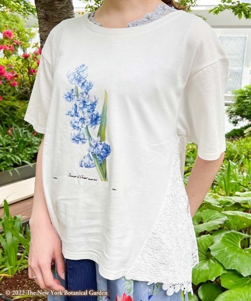 axes femme(アクシーズファム)の「ボタニカルガーデンTシャツ(Tシャツ/カットソー・レディース・カーキ/ブラック/ホワイト・FREE)」の3枚目の写真