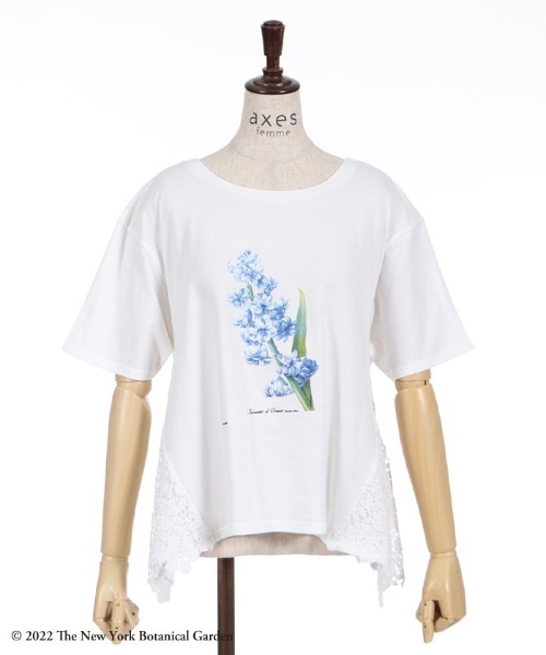 axes femme(アクシーズファム)の「ボタニカルガーデンTシャツ(Tシャツ/カットソー・レディース・カーキ/ブラック/ホワイト・FREE)」の4枚目の写真