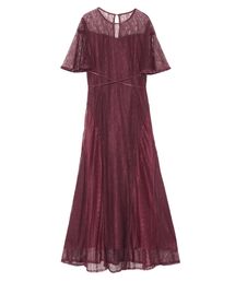 着用1回ラグナムーンワンピース赤　美品 LAGUNAMOON ラグナムーン LADYパイピング切り替えレースドレス