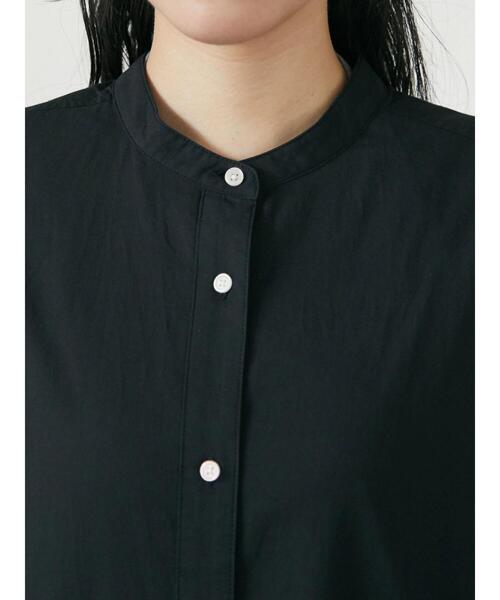 CRAFT STANDARD BOUTIQUE(クラフトスタンダードブティック)の「シンプルバンドカラーワンピース *◆(シャツワンピース・レディース・ブラック/オフホワイト・M/L)」の10枚目の写真