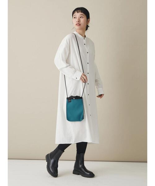 CRAFT STANDARD BOUTIQUE(クラフトスタンダードブティック)の「シンプルバンドカラーワンピース *◆(シャツワンピース・レディース・ブラック/オフホワイト・M/L)」の14枚目の写真