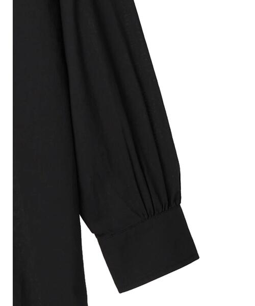 CRAFT STANDARD BOUTIQUE(クラフトスタンダードブティック)の「シンプルバンドカラーワンピース *◆(シャツワンピース・レディース・ブラック/オフホワイト・M/L)」の21枚目の写真