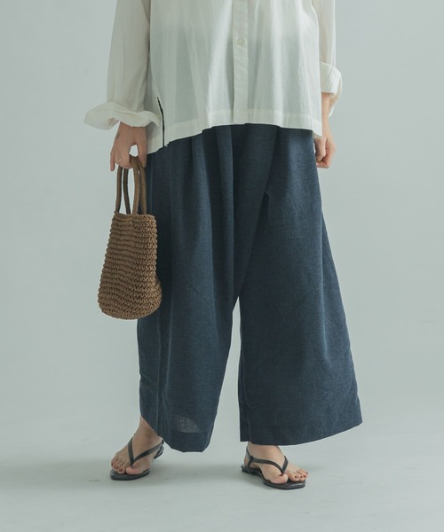 FORK&SPOON(フォークアンドスプーン)の「FORK&SPOON フロントラップキュロット(その他パンツ・レディース・カーキ/ベージュ/ブルー系その他・2/1)」の3枚目の写真