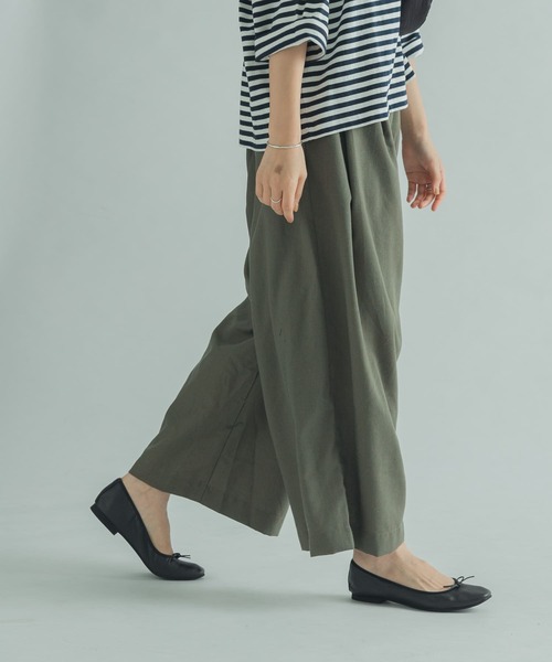 FORK&SPOON(フォークアンドスプーン)の「FORK&SPOON フロントラップキュロット(その他パンツ・レディース・カーキ/ベージュ/ブルー系その他・2/1)」の2枚目の写真