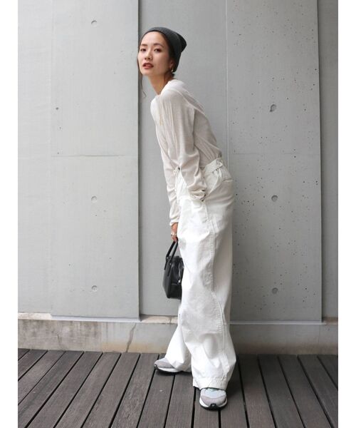 Ungrid(アングリッド)の「オーガニックコットンテレコロングスリーブTee(Tシャツ/カットソー・レディース・アイボリー/ブラック・FREE)」の7枚目の写真