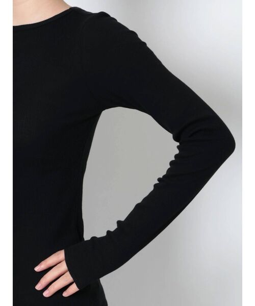 Ungrid(アングリッド)の「オーガニックコットンテレコロングスリーブTee(Tシャツ/カットソー・レディース・アイボリー/ブラック・FREE)」の8枚目の写真