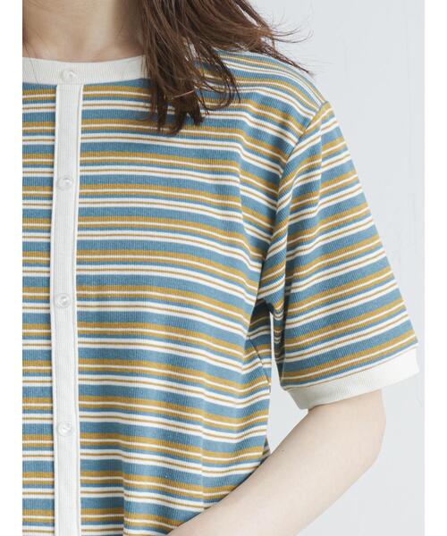 ehka sopo（エヘカソポ）の「前後着2WAYマルチボーダープルオーバー（Tシャツ/カットソー・レディース・ブラウン/レッド/グリーン/キナリ・ﾌﾘ-）」の11枚目の写真