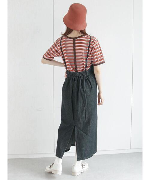 ehka sopo（エヘカソポ）の「前後着2WAYマルチボーダープルオーバー（Tシャツ/カットソー・レディース・ブラウン/レッド/グリーン/キナリ・ﾌﾘ-）」の19枚目の写真