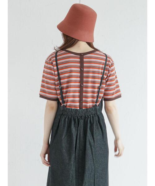 ehka sopo（エヘカソポ）の「前後着2WAYマルチボーダープルオーバー（Tシャツ/カットソー・レディース・ブラウン/レッド/グリーン/キナリ・ﾌﾘ-）」の20枚目の写真