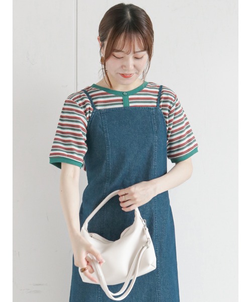 ehka sopo（エヘカソポ）の「前後着2WAYマルチボーダープルオーバー（Tシャツ/カットソー・レディース・ブラウン/レッド/グリーン/キナリ・ﾌﾘ-）」の3枚目の写真