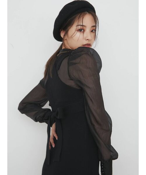 RESEXXY（リゼクシー）の「フェイクウールベレー帽（ハンチング/ベレー帽・レディース・ブラック/ベージュ・FREE）」の14枚目の写真