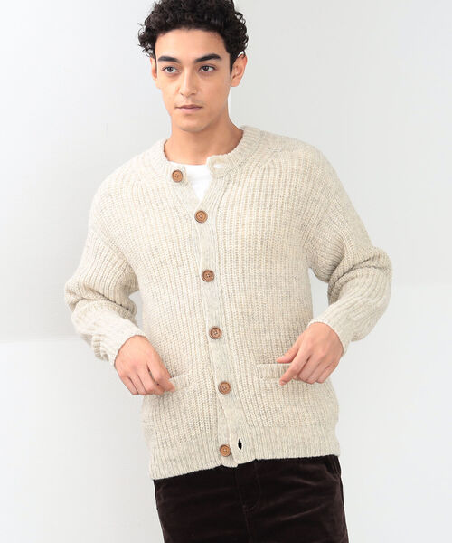 B:MING by BEAMS(ビーミングバイビームス)の「B:MING by BEAMS / 3ゲージ 片畦 クルーネックカーディガン(カーディガン/ボレロ・メンズ・ブラウン/グレー/ナチュラル・SMALL/MEDIUM/LARGE/X-LARGE)」の3枚目の写真