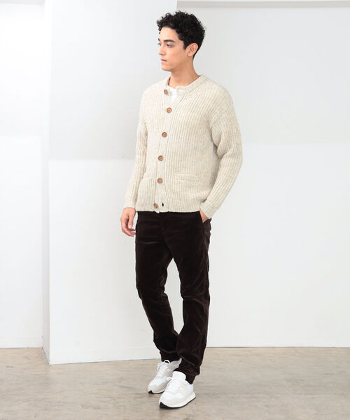 B:MING by BEAMS(ビーミングバイビームス)の「B:MING by BEAMS / 3ゲージ 片畦 クルーネックカーディガン(カーディガン/ボレロ・メンズ・ブラウン/グレー/ナチュラル・SMALL/MEDIUM/LARGE/X-LARGE)」の4枚目の写真