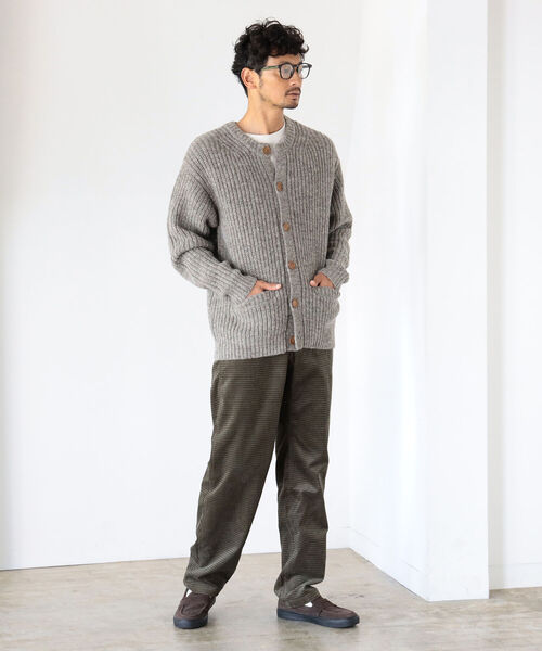 B:MING by BEAMS(ビーミングバイビームス)の「B:MING by BEAMS / 3ゲージ 片畦 クルーネックカーディガン(カーディガン/ボレロ・メンズ・ブラウン/グレー/ナチュラル・SMALL/MEDIUM/LARGE/X-LARGE)」の8枚目の写真