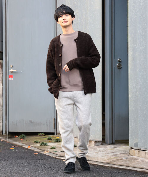 B:MING by BEAMS(ビーミングバイビームス)の「B:MING by BEAMS / 3ゲージ 片畦 クルーネックカーディガン(カーディガン/ボレロ・メンズ・ブラウン/グレー/ナチュラル・SMALL/MEDIUM/LARGE/X-LARGE)」の12枚目の写真