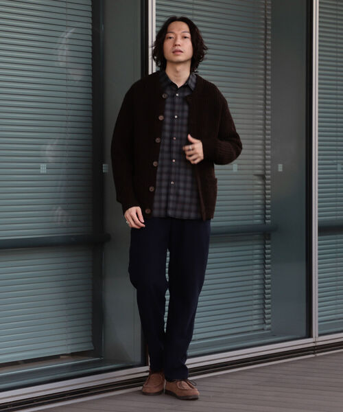B:MING by BEAMS(ビーミングバイビームス)の「B:MING by BEAMS / 3ゲージ 片畦 クルーネックカーディガン(カーディガン/ボレロ・メンズ・ブラウン/グレー/ナチュラル・SMALL/MEDIUM/LARGE/X-LARGE)」の14枚目の写真