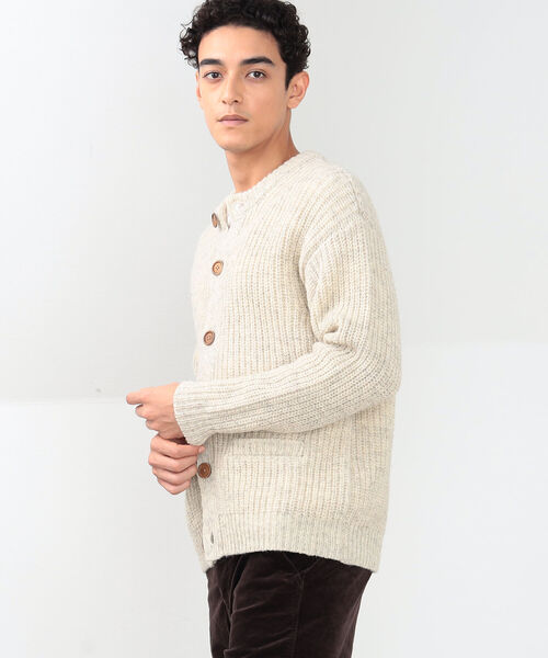 B:MING by BEAMS(ビーミングバイビームス)の「B:MING by BEAMS / 3ゲージ 片畦 クルーネックカーディガン(カーディガン/ボレロ・メンズ・ブラウン/グレー/ナチュラル・SMALL/MEDIUM/LARGE/X-LARGE)」の15枚目の写真