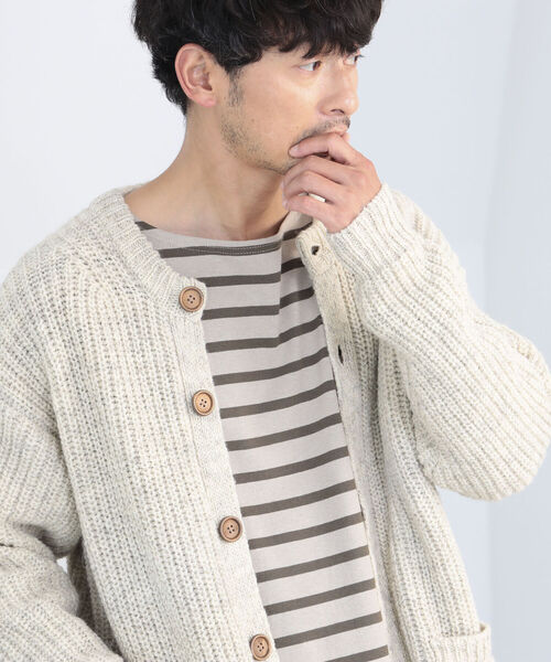 B:MING by BEAMS(ビーミングバイビームス)の「B:MING by BEAMS / 3ゲージ 片畦 クルーネックカーディガン(カーディガン/ボレロ・メンズ・ブラウン/グレー/ナチュラル・SMALL/MEDIUM/LARGE/X-LARGE)」の16枚目の写真