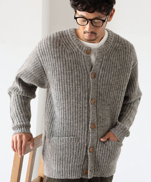 B:MING by BEAMS(ビーミングバイビームス)の「B:MING by BEAMS / 3ゲージ 片畦 クルーネックカーディガン(カーディガン/ボレロ・メンズ・ブラウン/グレー/ナチュラル・SMALL/MEDIUM/LARGE/X-LARGE)」の19枚目の写真