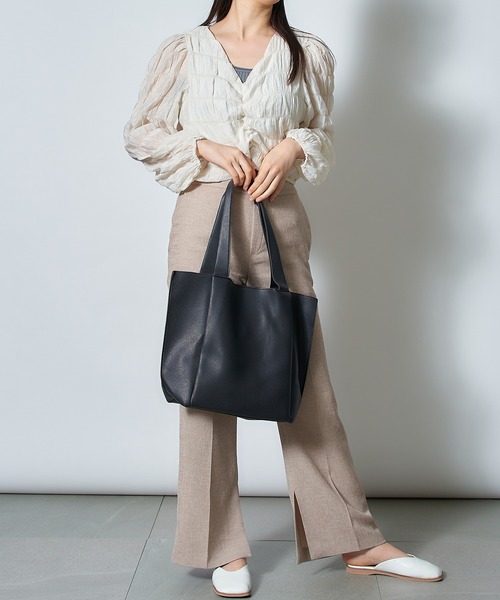 MAISON BREEZE（メゾンブリーズ）の「【MAISON BREEZE】大容量PUレザートートバッグ KNF（トートバッグ・レディース・ベージュ/ブラウン/ブラック・FREE）」の15枚目の写真