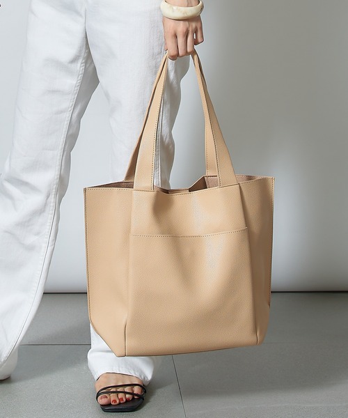 MAISON BREEZE（メゾンブリーズ）の「【MAISON BREEZE】大容量PUレザートートバッグ KNF（トートバッグ・レディース・ベージュ/ブラウン/ブラック・FREE）」の10枚目の写真