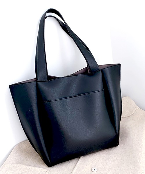 MAISON BREEZE（メゾンブリーズ）の「【MAISON BREEZE】大容量PUレザートートバッグ KNF（トートバッグ・レディース・ベージュ/ブラウン/ブラック・FREE）」の6枚目の写真