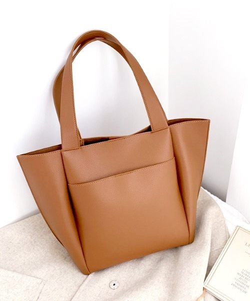 MAISON BREEZE（メゾンブリーズ）の「【MAISON BREEZE】大容量PUレザートートバッグ KNF（トートバッグ・レディース・ベージュ/ブラウン/ブラック・FREE）」の5枚目の写真
