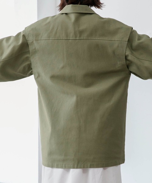BONLECILL(ボンルシール)の「2Wayミリタリーオーバージャケット/ベスト【セットアップ対応】(ミリタリージャケット・レディース・ブラック/ベージュ/カーキ/アイボリー・FREE)」の6枚目の写真