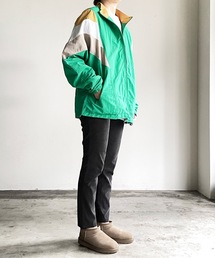 COMMON WARE | COMMONWARE:NYLON OVER SIZED STND BLOUSON/ナイロンドルマン 切替スタンドブルゾン(ナイロンジャケット)