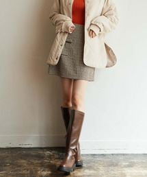 ハイウエストツイードミニスカート