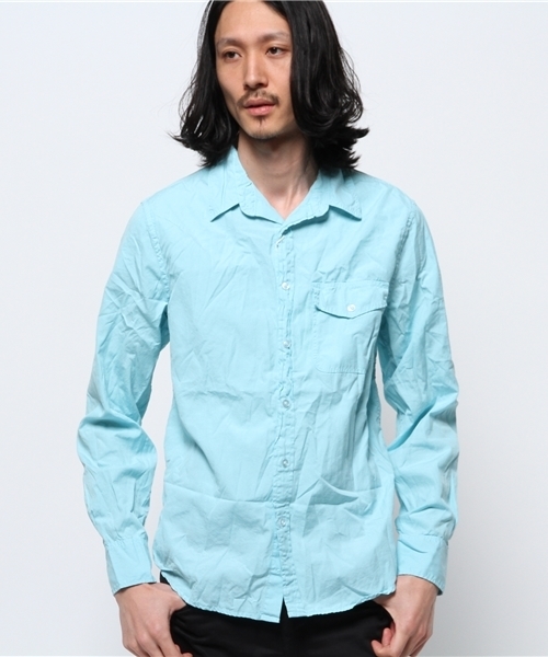 SAVE KHAKI UNITED(セーブカーキユナイテッド)の「【SAVEKHAKI】ポプリンワークシャツ(シャツ/ブラウス・メンズ・ブラック系その他/ホワイト/グリーン/サックスブルー・MEDIUM/SMALL/X-SMALL/L)」の3枚目の写真