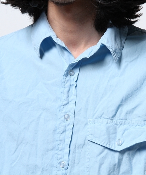 SAVE KHAKI UNITED(セーブカーキユナイテッド)の「【SAVEKHAKI】ポプリンワークシャツ(シャツ/ブラウス・メンズ・ブラック系その他/ホワイト/グリーン/サックスブルー・MEDIUM/SMALL/X-SMALL/L)」の8枚目の写真