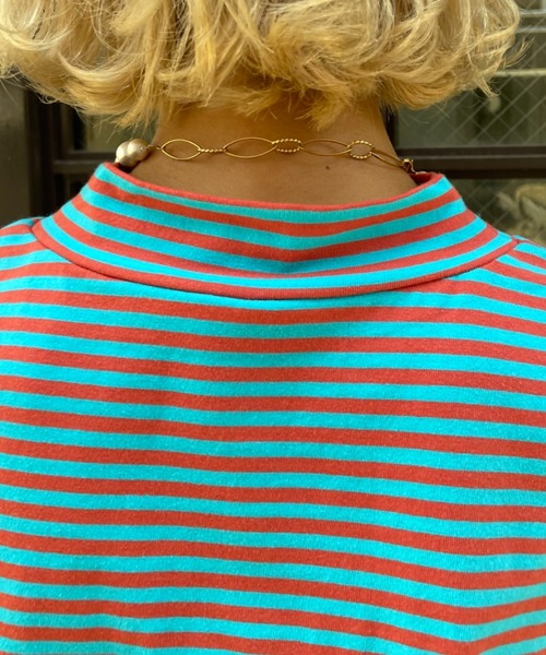 CIAOPANIC(チャオパニック)の「ボーダープチハイネックTEE(Tシャツ/カットソー・レディース・ホワイト/ベージュ/ブルー/オレンジ/ブラウン/グリーン・FREE)」の20枚目の写真