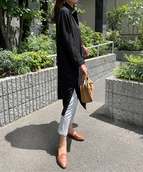 StyleSea（スタイルシー）の「ツーピーススリーブシャツワンピース（シャツワンピース・レディース・ブラック・FREE）」の2枚目の写真