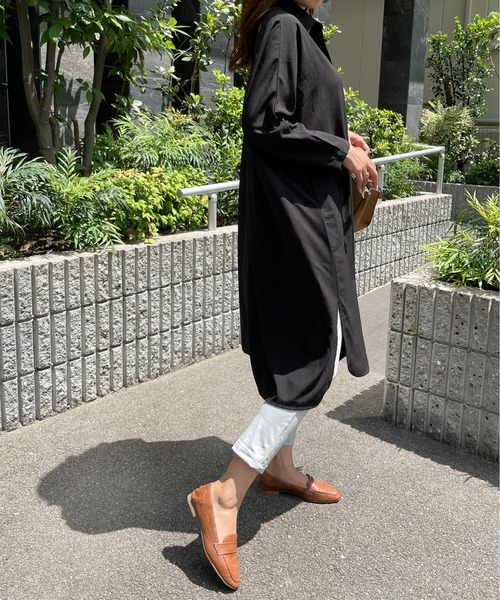 StyleSea（スタイルシー）の「ツーピーススリーブシャツワンピース（シャツワンピース・レディース・ブラック・FREE）」の4枚目の写真