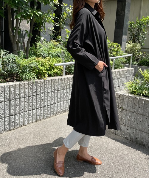 StyleSea（スタイルシー）の「ツーピーススリーブシャツワンピース（シャツワンピース・レディース・ブラック・FREE）」の6枚目の写真