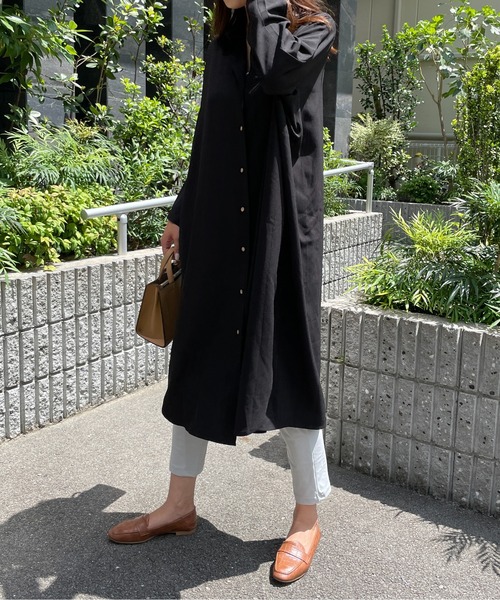 StyleSea（スタイルシー）の「ツーピーススリーブシャツワンピース（シャツワンピース・レディース・ブラック・FREE）」の9枚目の写真