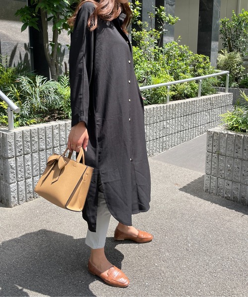 StyleSea（スタイルシー）の「ツーピーススリーブシャツワンピース（シャツワンピース・レディース・ブラック・FREE）」の11枚目の写真