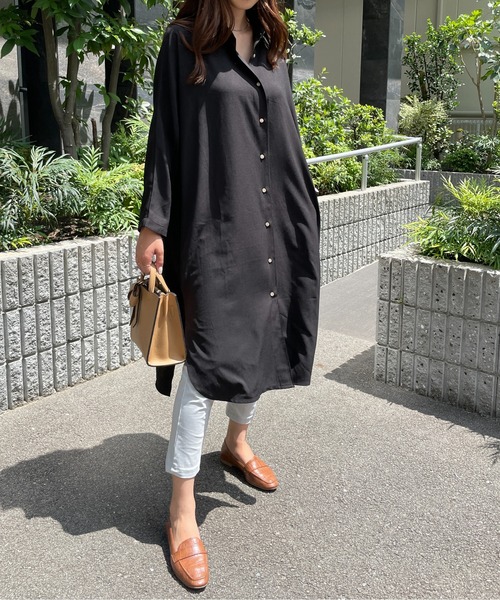 StyleSea（スタイルシー）の「ツーピーススリーブシャツワンピース（シャツワンピース・レディース・ブラック・FREE）」の12枚目の写真
