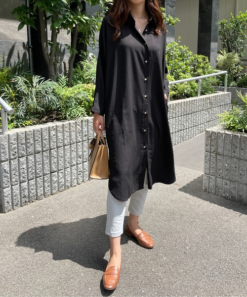 StyleSea（スタイルシー）の「ツーピーススリーブシャツワンピース（シャツワンピース・レディース・ブラック・FREE）」の13枚目の写真