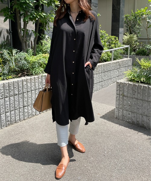 StyleSea（スタイルシー）の「ツーピーススリーブシャツワンピース（シャツワンピース・レディース・ブラック・FREE）」の14枚目の写真