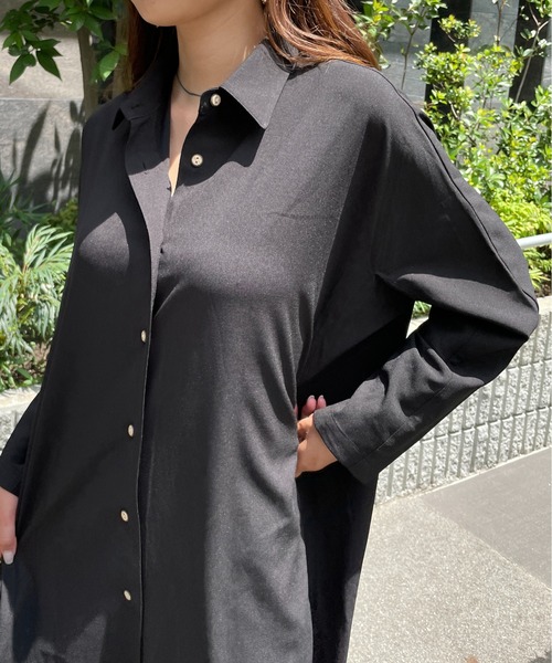 StyleSea（スタイルシー）の「ツーピーススリーブシャツワンピース（シャツワンピース・レディース・ブラック・FREE）」の19枚目の写真