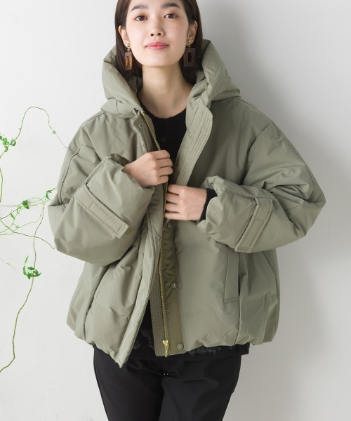 FURRY（ファーリー）の「ヒートボンディングショートダウン（トレンチコート・レディース・ブラック/アイボリー/カーキ・FREE）」の10枚目の写真