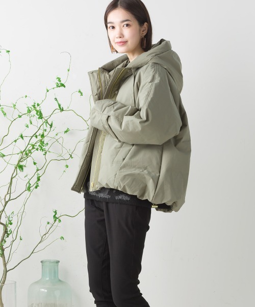 FURRY（ファーリー）の「ヒートボンディングショートダウン（トレンチコート・レディース・ブラック/アイボリー/カーキ・FREE）」の12枚目の写真