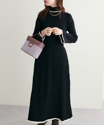 natural couture | WEB限定/2022AWアイテム/フレアスリーブニットワンピース(ワンピース)